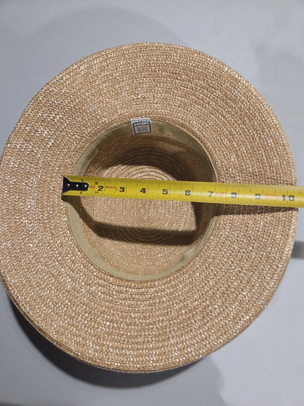 April Cornell Straw Boater Hat with Light Blue Band